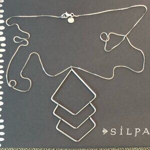 Silpada Sterling Silver Diamondback Triple Diamond Necklace